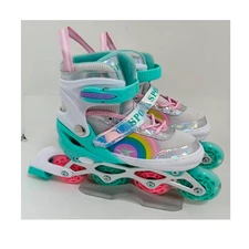 Детские ролики A4165-S-GR зеленые раздвижные размер 35-38